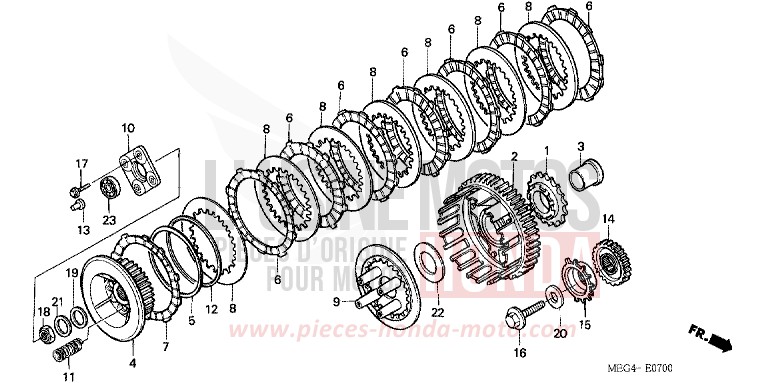 CLUTCH for Shadow Aero GRAPHITE BLACK (NHB01) from 2006